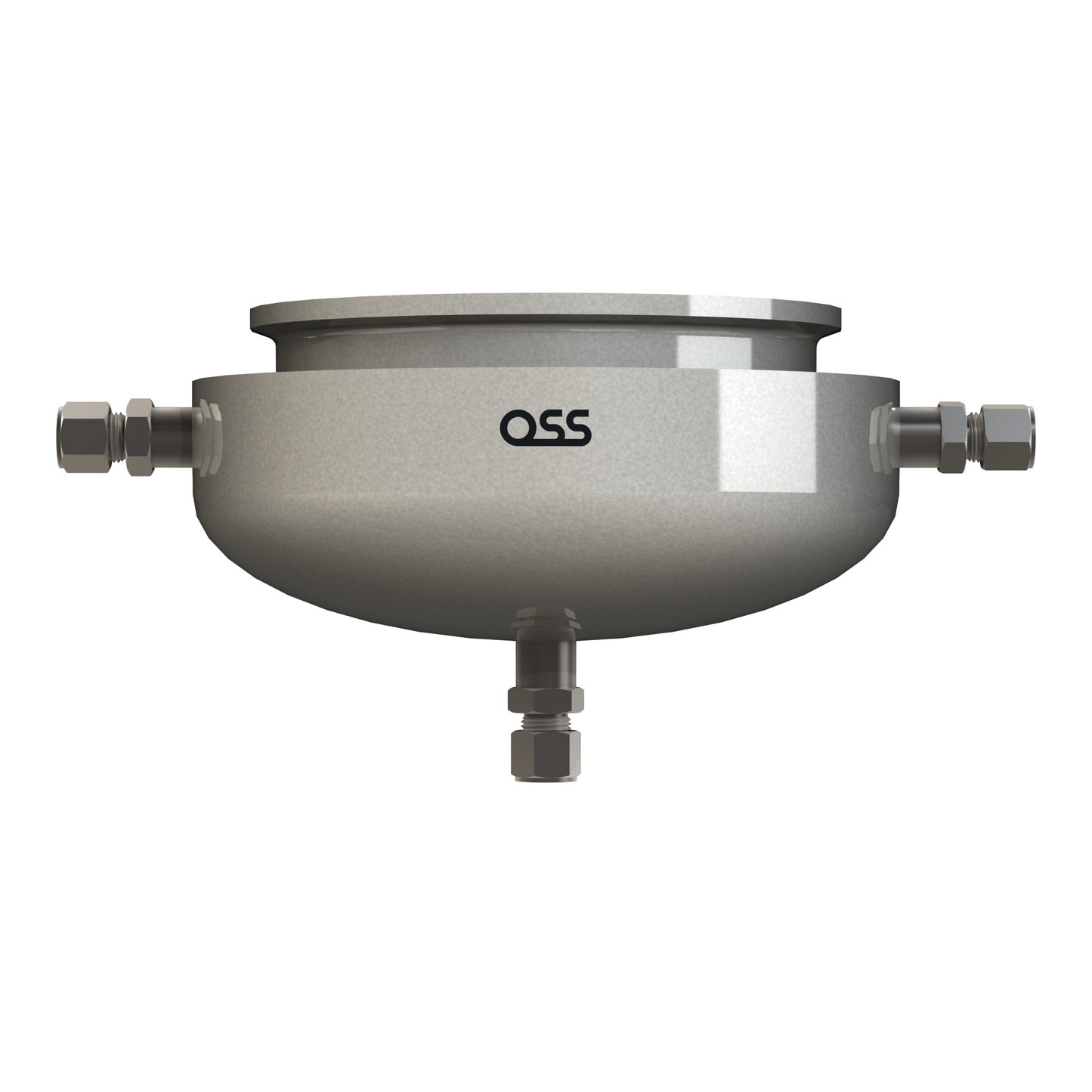 Jacketed Round Bottom Collection Base w/ 3/8" Compression Ports