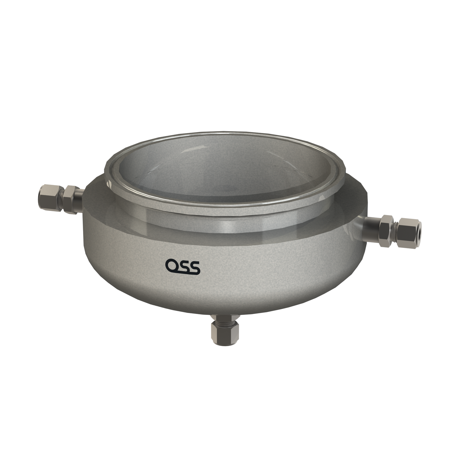 Jacketed Round Bottom Collection Base w/ 3/8" Compression Ports